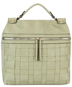 Fashion Woven Convertible Backpack LMS208 SAGE